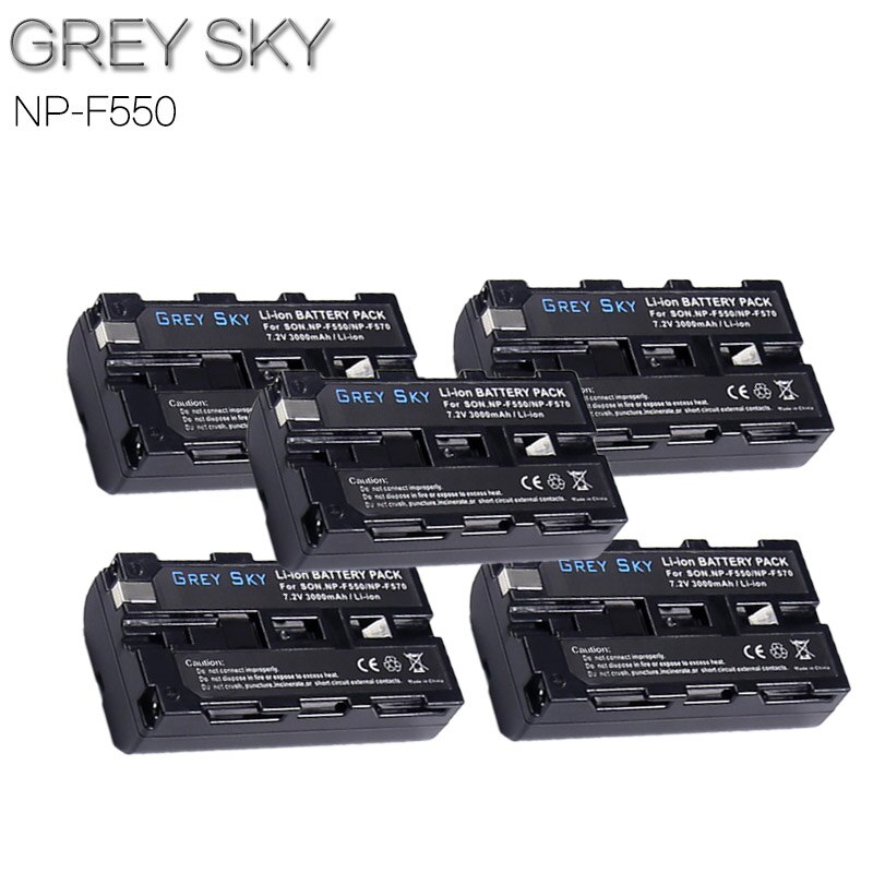 7.2v 3000 mah np -f550 np f550 npf 550 genopladeligt li-ion batteri til sony np -f330 np-f530 np-f570 np-f730 np-f750 hi-8: 5 batterier