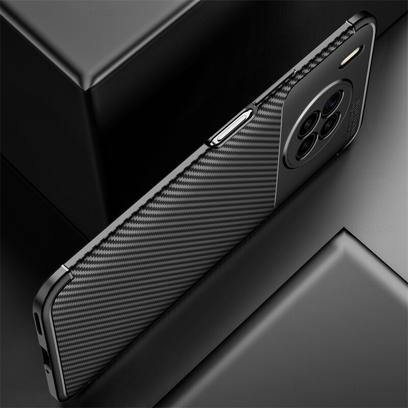Voor Honor 50 Lite Case Matte Carbon Fiber Back Covers Honor 50 Honer Honar Xonor 50 Lite 50 Lite Licht soft Silicone Bescherm Coque