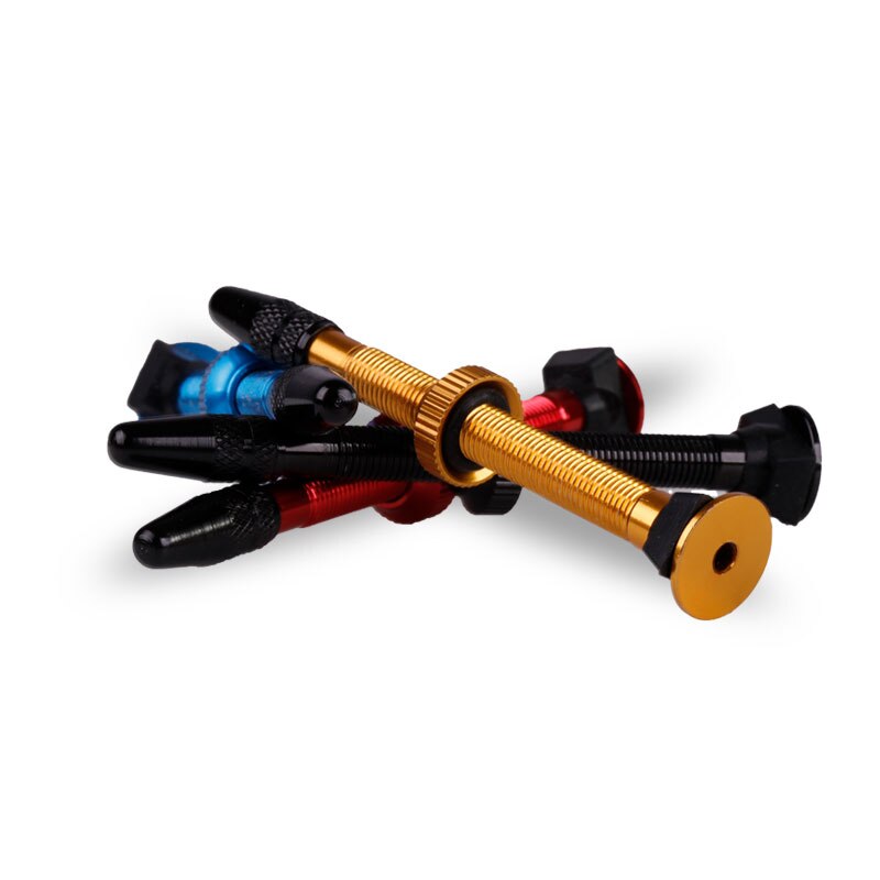 Deemount 2PCS Bicycle Tubeless Tire Presta Valve 78mm Alloy Stem Brass Core For Mountain Road Bikes W/ Alloy Cap &amp; Tool
