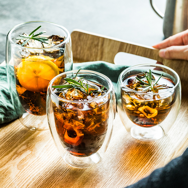 Transparante Glazen Beker Melk Whisky Thee Bier Dubbele Creatieve Hittebestendige Espresso Koffie Beker Cocktail Vodka Wijn Mok Drinkwar