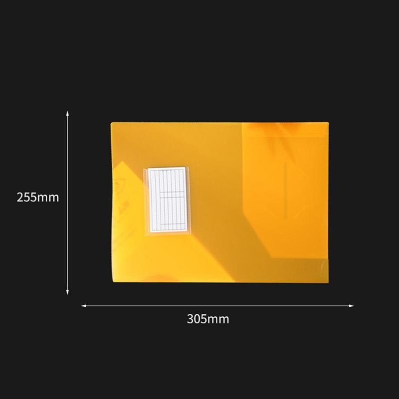 6pc A4 Paper File Folder Transparent PP Document Bags for School Supplies and Office Accessories Paper Organizer Random Color