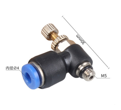 5Pcs SL 4mm 6mm 8mm 10mm 12mm Fast connection Pneumatic Fitting M5 1/8" 1/4" 3/8" 1/2 air speed Regulating throttle valve: SL4-M5