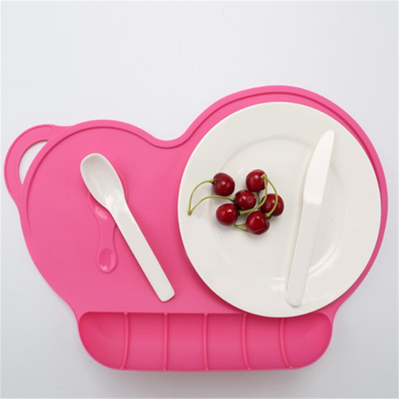 neue Stil Baby Kind Silizium Platte Saugnapf rutschfeste Baby Tischset Wasserdicht Snack matt Art Abendessen Platte Plato plaat