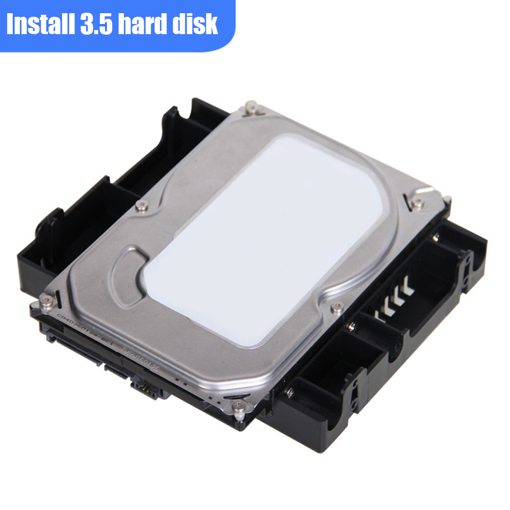 5.25 Optische Drive Positie 3.5 Inch Tot 2.5 Inch Ssd Hard Drive Bay Houder Geïnstalleerd Met 8Cm Fan adapter Bracket Voor Pc Case