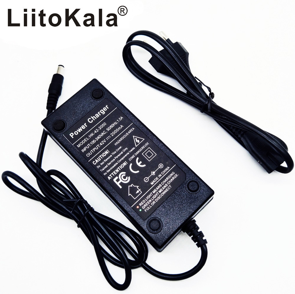 Liitokala 10S 36V2A Charger 42V 2A Lader 100-240V Input Lithium Li-Ion Lader Voor 36V elektrische Fiets En Wo-Wiel Voertuig