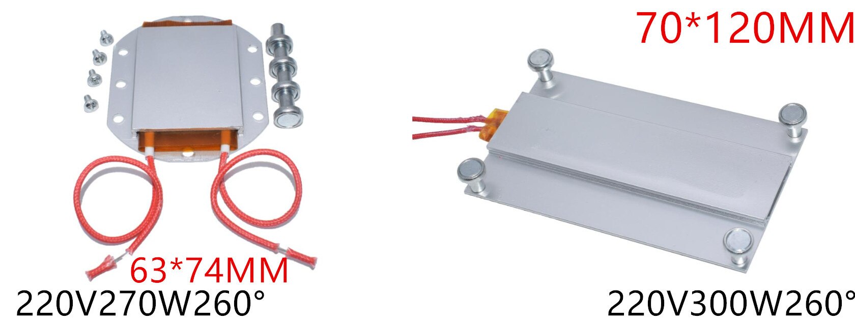 2PCS 74*63mm 70*120mm NEUE LED Entferner BGA Abriss Chip Schweißen Löten Station Aluminium PTC Heizplatte 300W 270 Grad