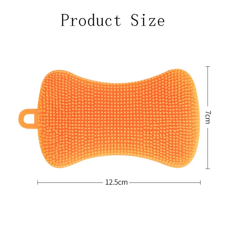 Esponja de silicona para cocina, depurador para lavar platos, esponja de limpieza para el hogar, utensilios de cocina, accesorios de cepillo para platos, 1 Uds.