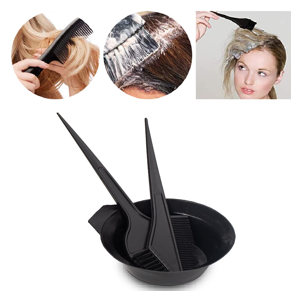 3pcs/set salon hair dye set high hair dye brush comb mixed bowl tone tool lead brush set