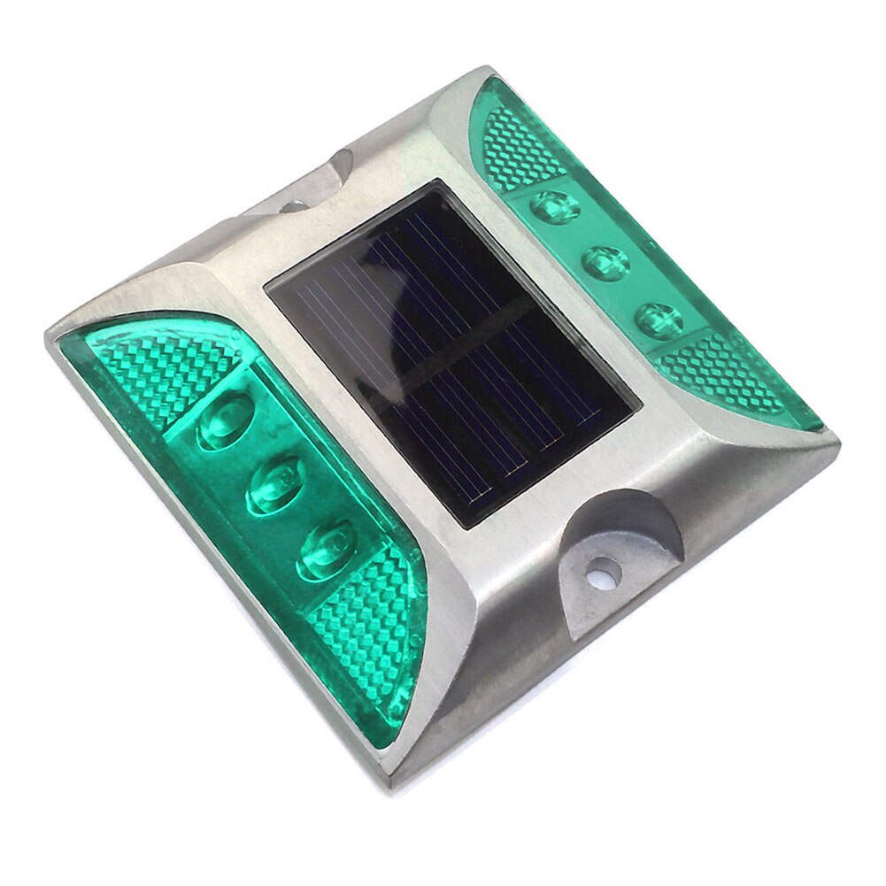 Warning Street Pathway Lamp Garden Square Ground Steady Outdoor Brick Traffic Solar Power Road Stud Light Path Deck: green