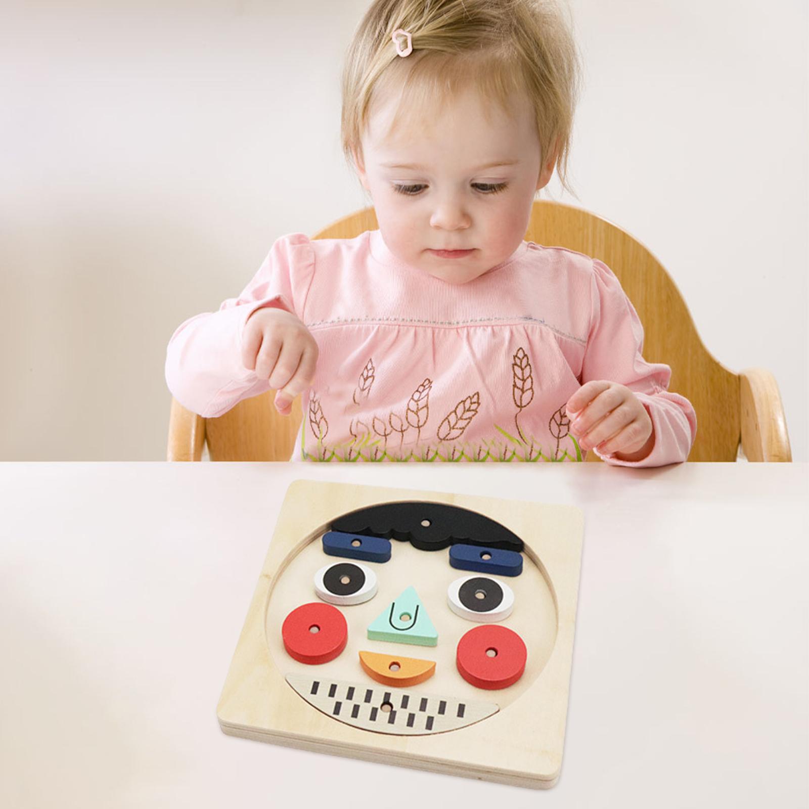 Puzzels Assortis D&#39;expressions En Bois De Dessin Animé Pour Les Enfants De 3