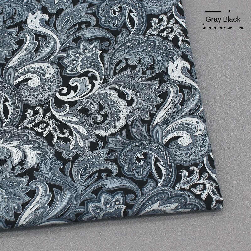 Wide 58" 100% Cotton Poplin Pteris Printed Fabric Scarf Garment Shirt Material By the Half-Yard