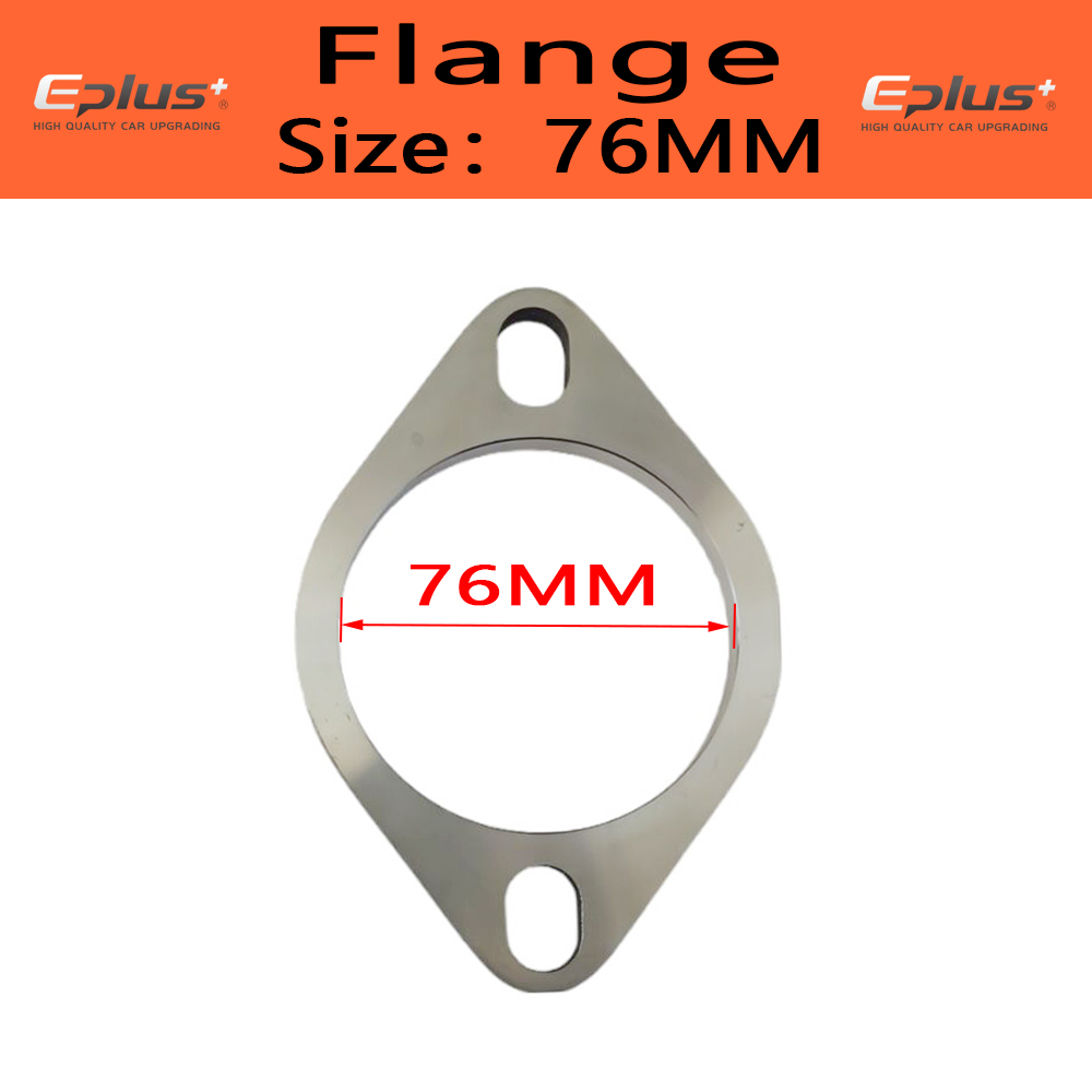 Eplus voiture moto tuyau d'échappement silencieux bride Joint universel 2 trous 304 acier inoxydable 51MM 63MM 76MM: Argent