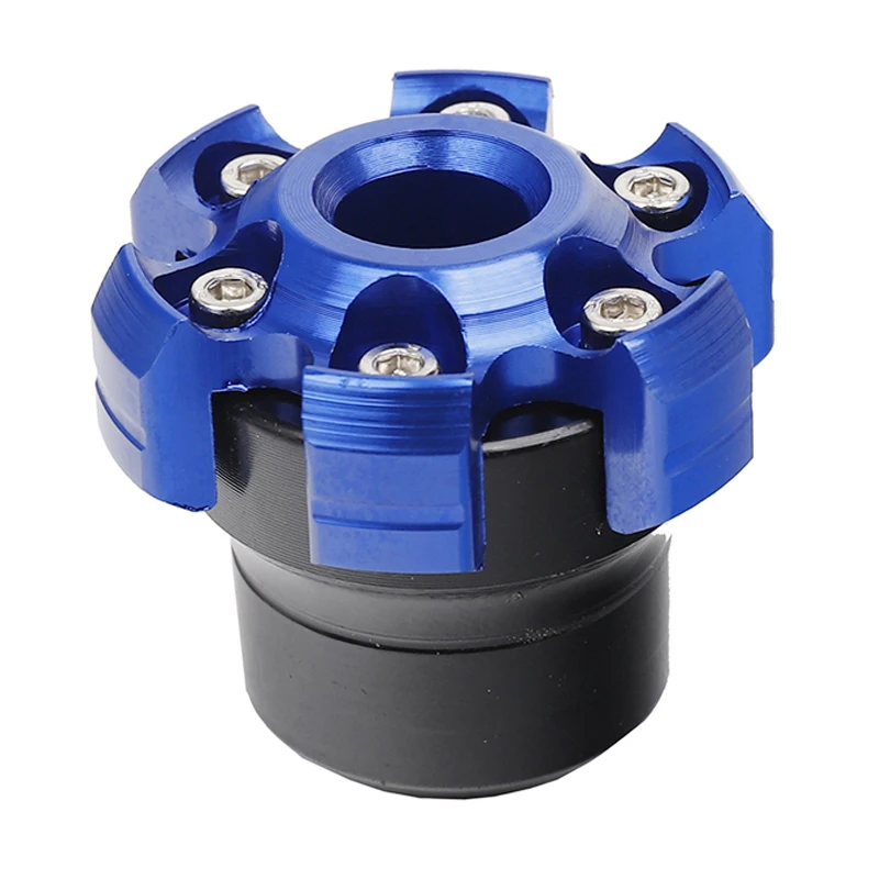 Deslizadores universales de marco de rueda de motocicleta, Protector contra caídas, copas de horquilla delantera a prueba de explosiones, accesorios de seguridad para motocicleta: Azul
