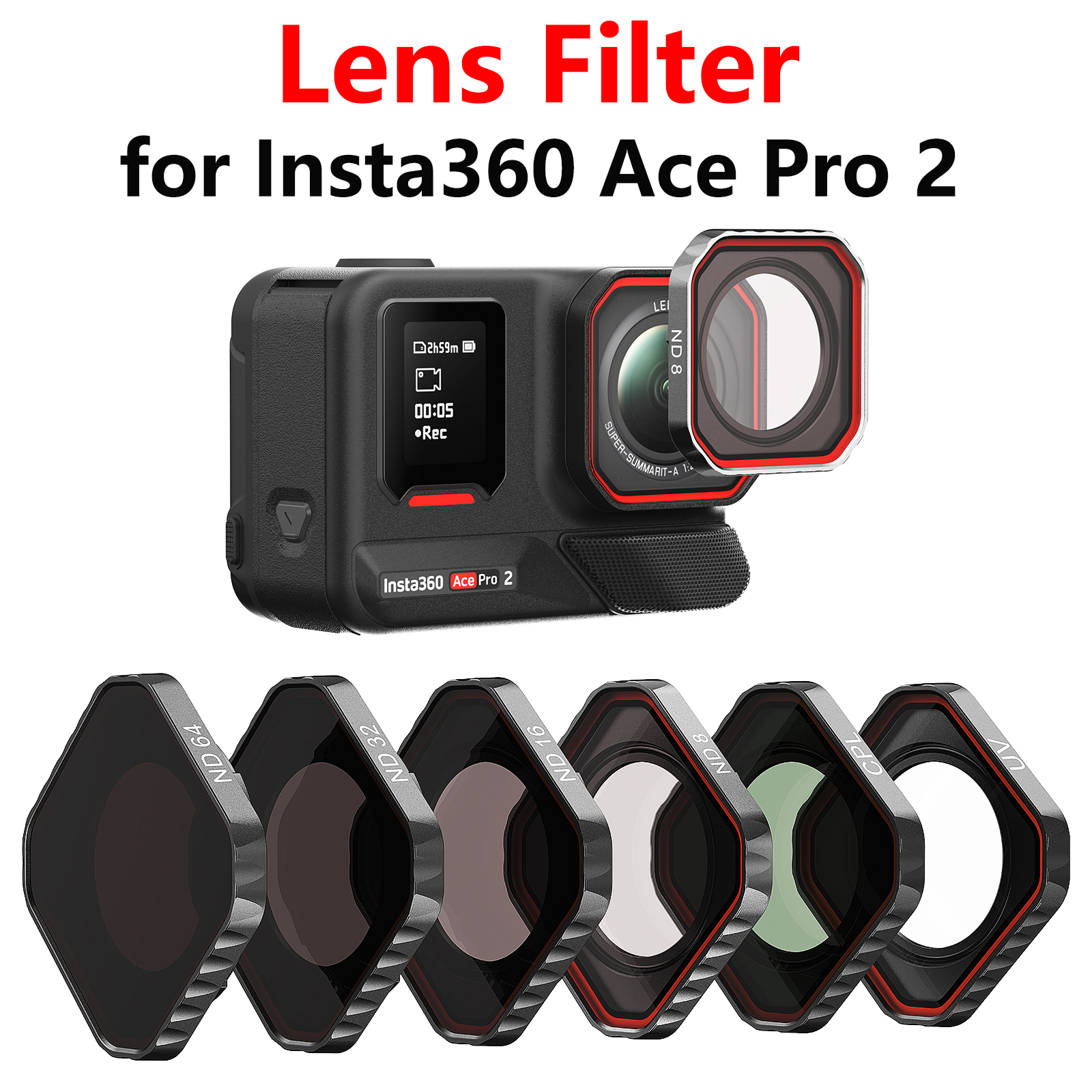 Für Insta 360 ACE PRO 2 Objektiv Filter MCUV CPL ND Makro Nacht Polarisator Kamera Objektive für Insta 360 Ace Pro 2 Filter Zubehör