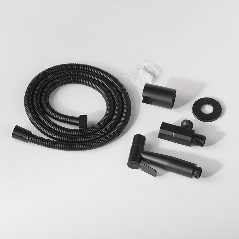 Bathroom Toilet Bidet Tap Kit. Brushed Gold Wall Mounted Bidet Sprayer Shower With Shut-Off Valve Black , Rose Gold Shattf
