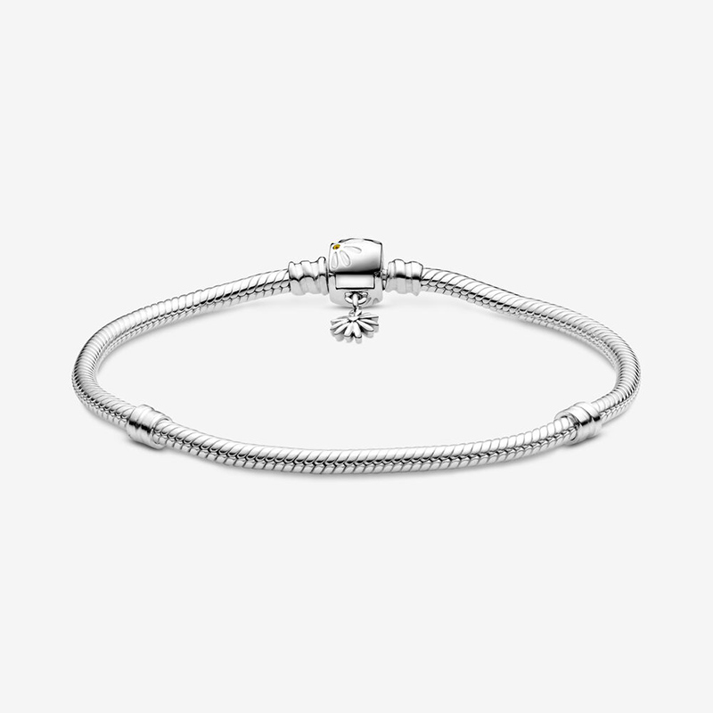 Populære 100% 925 sterling silverdaisy blomst lås slange kæde armbånd sterling sølv smykker kvinder fødselsdag