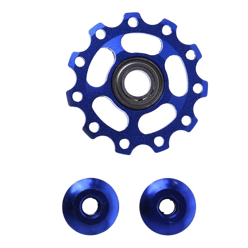 11 dientes MTB bicicleta rodamiento Jockey rueda polea bicicleta de carretera cambio de marchas de bicicleta: Azul