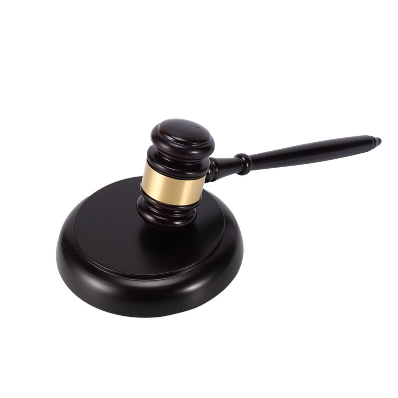 Wooden judge's gavel auction hammer with sound block for attorney judge auction handwork