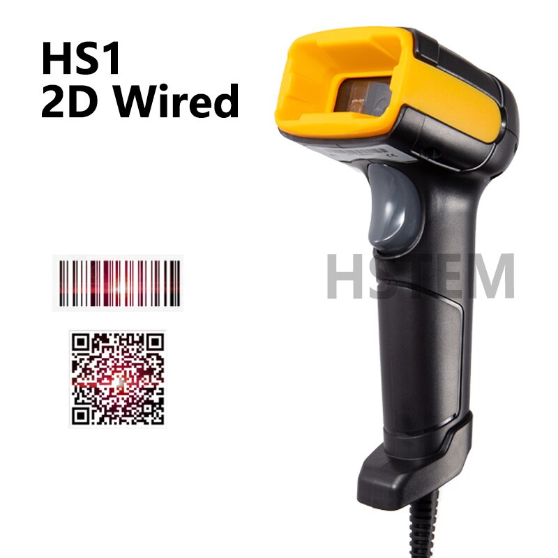 Handheld kabellos Barcode Scanner 2,4G 1D 2D Bluetooth verdrahtet Bar Code Leser Unterstützung QR Code PDF417 Daten Matrix Für supermarkt: verdrahtet 2D