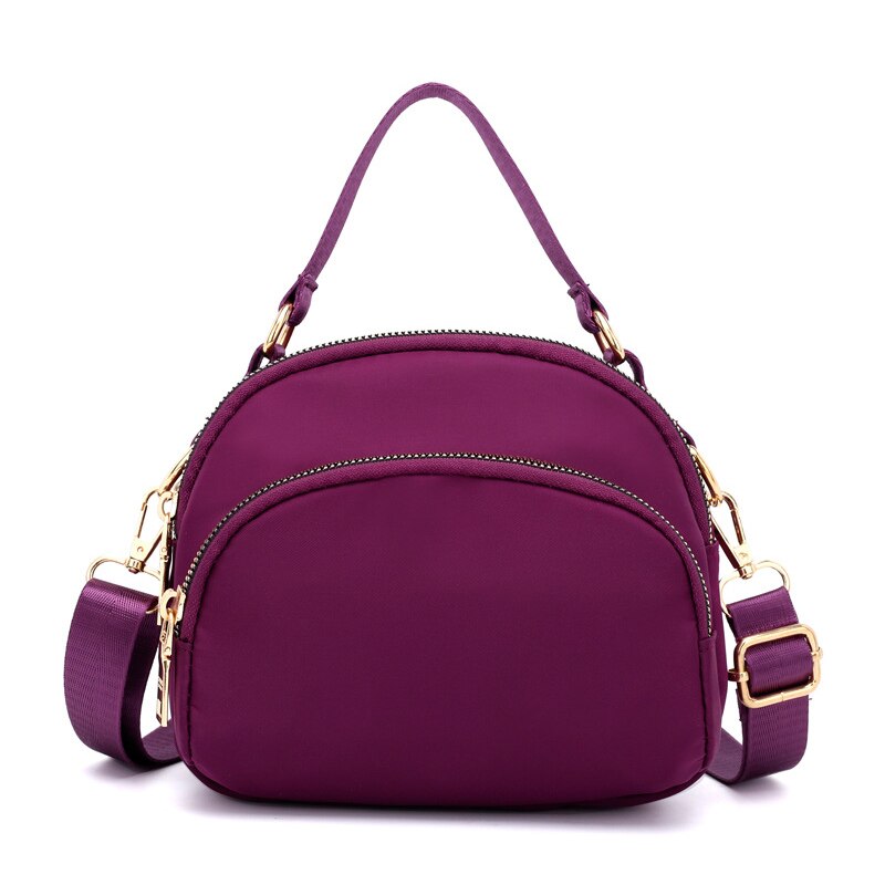 Sød pige crossbody tasker håndtaske bred rem kvinder skuldertasker multi-lomme dame messenger taske makeup taske til kvinder: Lilla