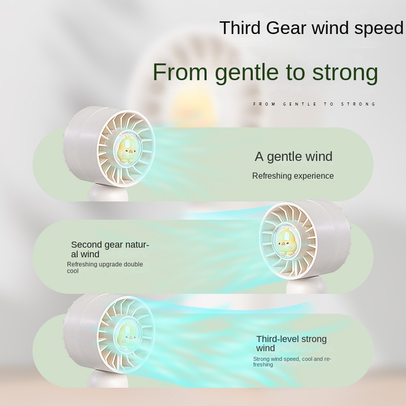 Handheld Small Fan USB Charging Mini Portable Student Dormitory Desktop Silent Wind Fan Rechargeable Air Cooler 3 Speed