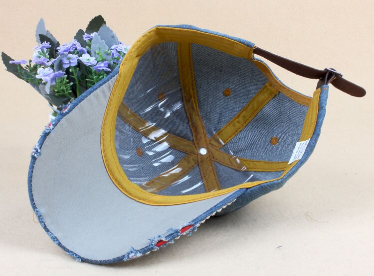 Gloedspec we Denim Hoeden Mode Vrije Vrouw Cap Met Water Drop Steentjes Vintage Jean Katoen berretti da Baseball per Mannen Hot koop