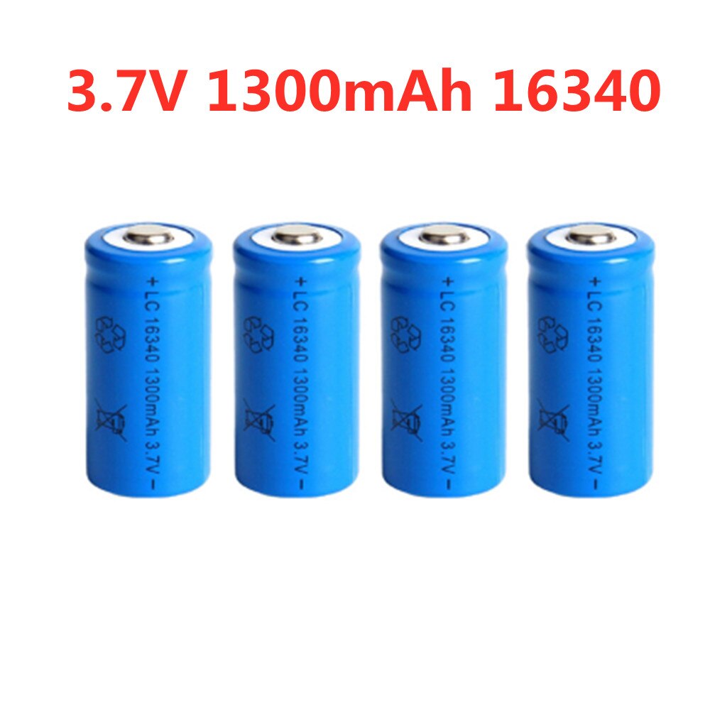 1300mAh ricaricabile 3.7V Li-ion 16340 batterie CR123A batteria LED torcia caricabatterie da parete per 16340 CR123A