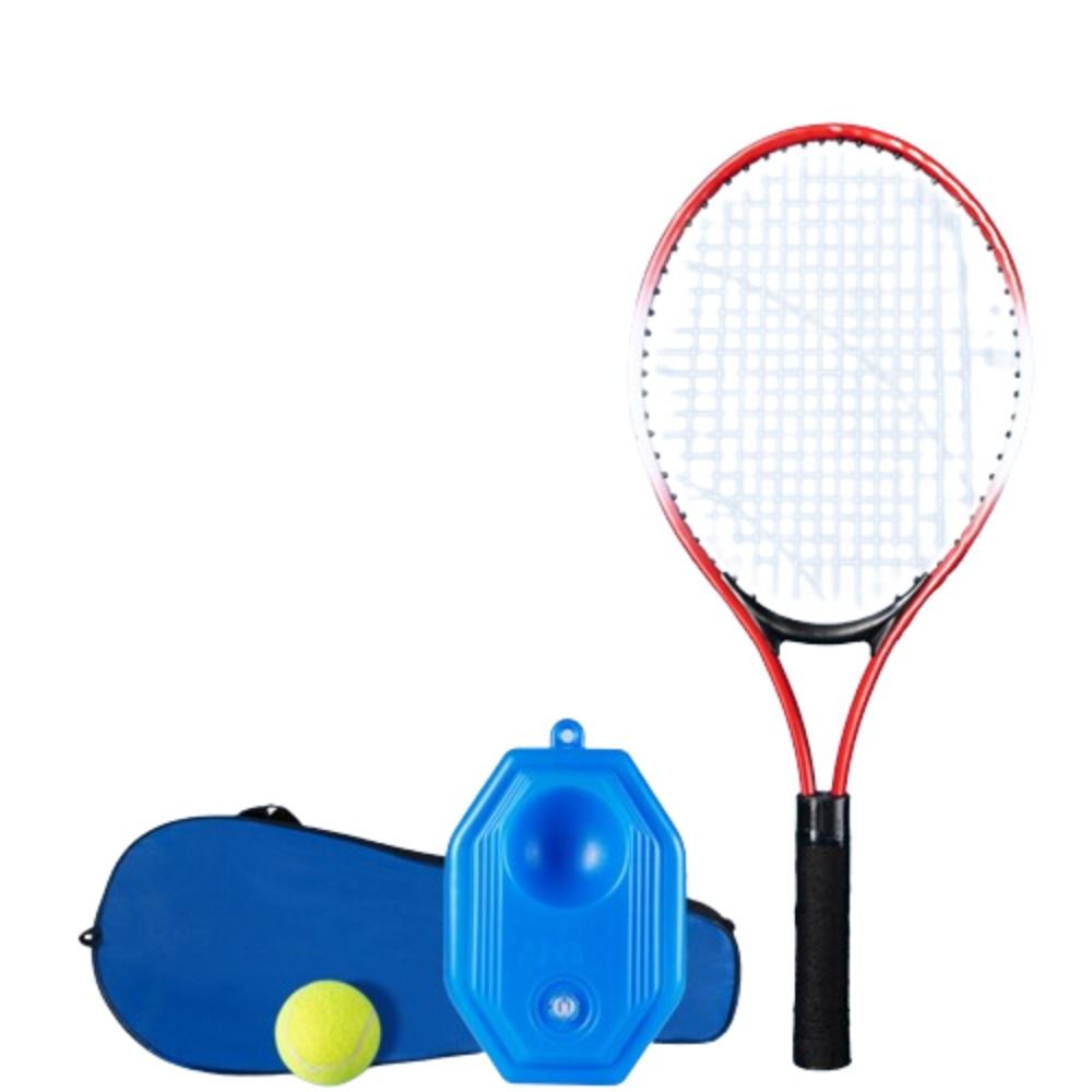 Single Tennis Racket Set for Kids Portable Lightweight Tennis Trainer Rebound with Carry Bag 23inch Tennis Racquets Set: Yellow