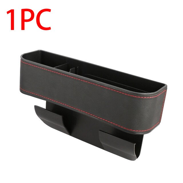 PU Leather Car Seat Gap Storage Universal Seat Crevice Organizer Multifunction Car Side Gap Storage Box Auto Accessories: 1pc black red