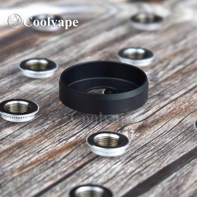 Coolvape 24mm Armor Beauty Ring POM PEI dissipatore di calore in acciaio inossidabile 316 per atomizzatore rda rta 22mm con accessori per serbatoio del flusso d&#39;aria: black / 4pc