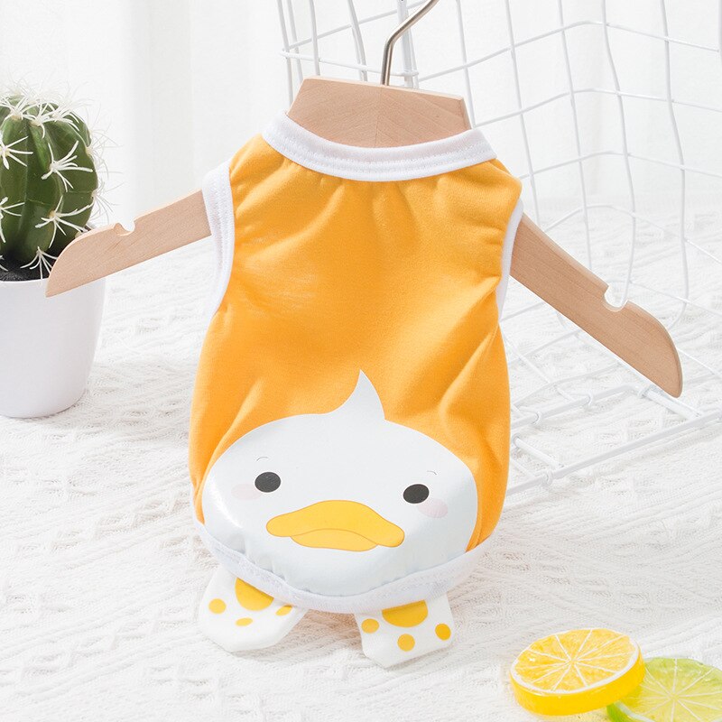 Camiseta a rayas para perro y gato, ropa transpirable de algodón suave, básica para cachorro, Disfraces para mascotas: YELLOW / XS