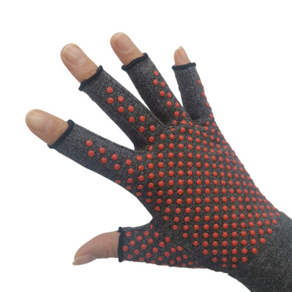 Gants anti-douleur pour hommes et femmes, 1 paire, anti-arthrite, gonflage, Compression, Portable, antidérapant, saisie sur ordinateur, Tension musculaire, demi-doigt