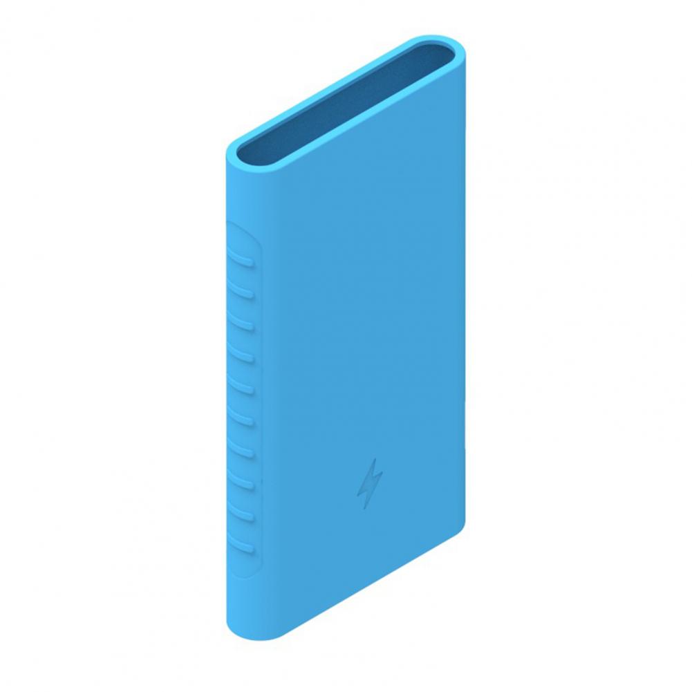 Beschermende Voor Xiaomi Power Bank Tweede Generatie 10000Mah Siliconen Protector Siliconen Stevige Power Bank Cover Voor Xiaomi Power: Blue