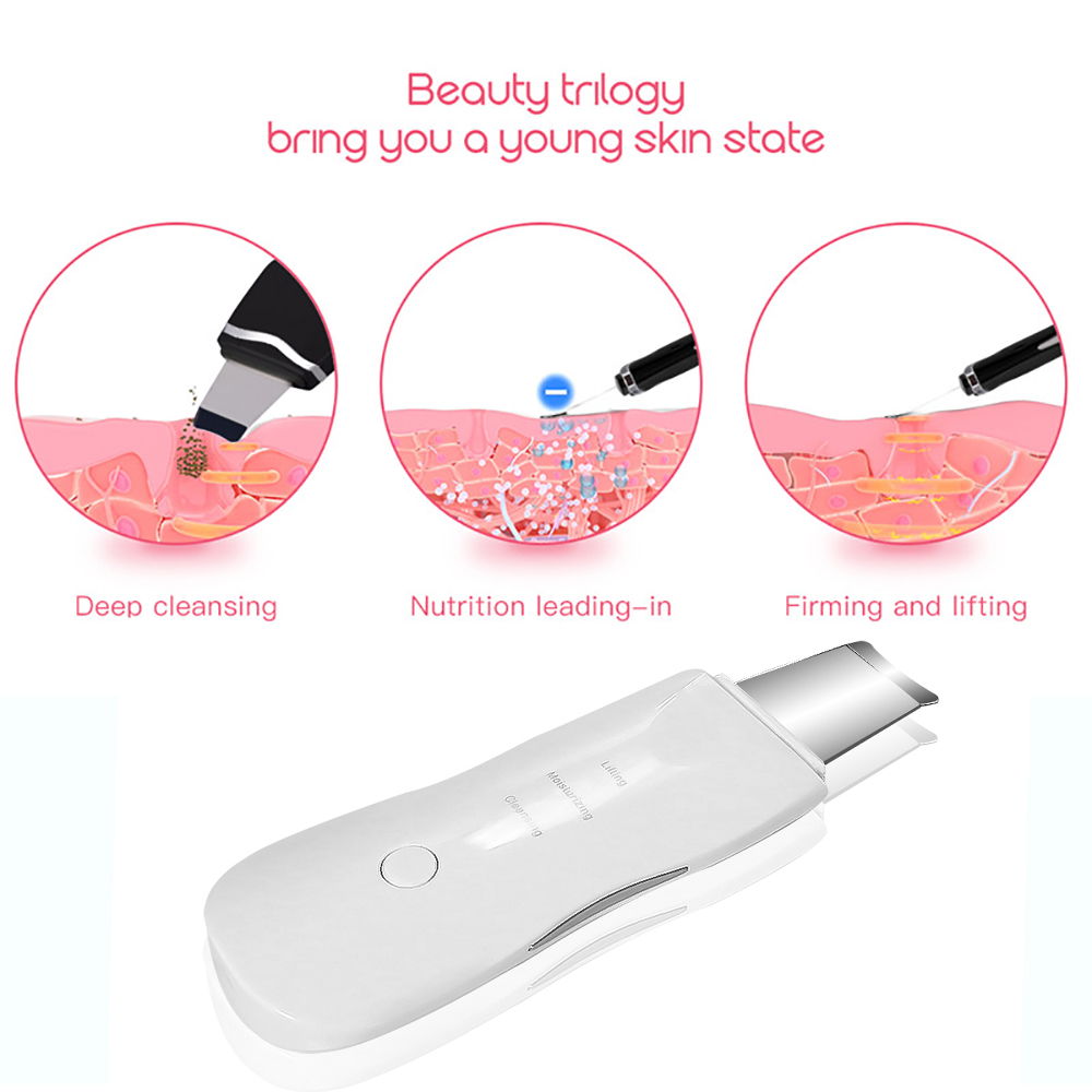 Face Skin Scrubber Blackhead Skin Scrubber Deep Face Cleaning Machine Peeling Shovel Facial Pore Cleaner