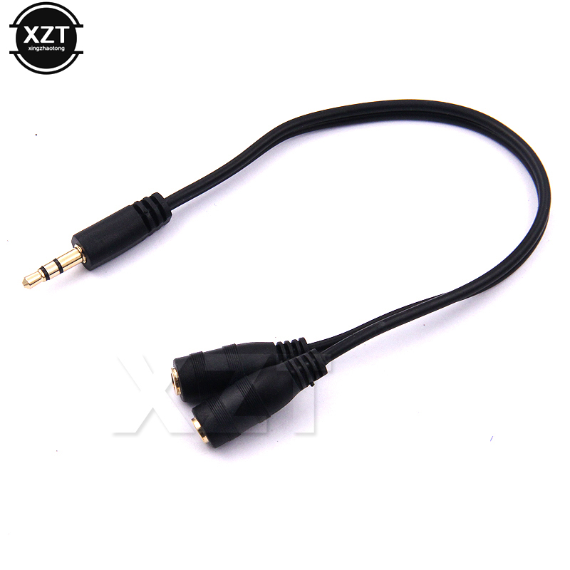 Rozgałęźnik Y 3,5 mm 1 męski na 2 podwójne żeńskie Kabel audio do słuchawek Słuchawki MP3 MP4 Stereofoniczny adapter wtyczki Jack