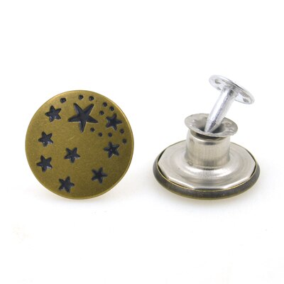 Komen 10 Sets/partij 17Mm Brons Mode Metalen Jeans Knop Schacht Knop Voor Kledingstuk Broek Naaien Kleding Accseeories Handgemaakte: NO 071