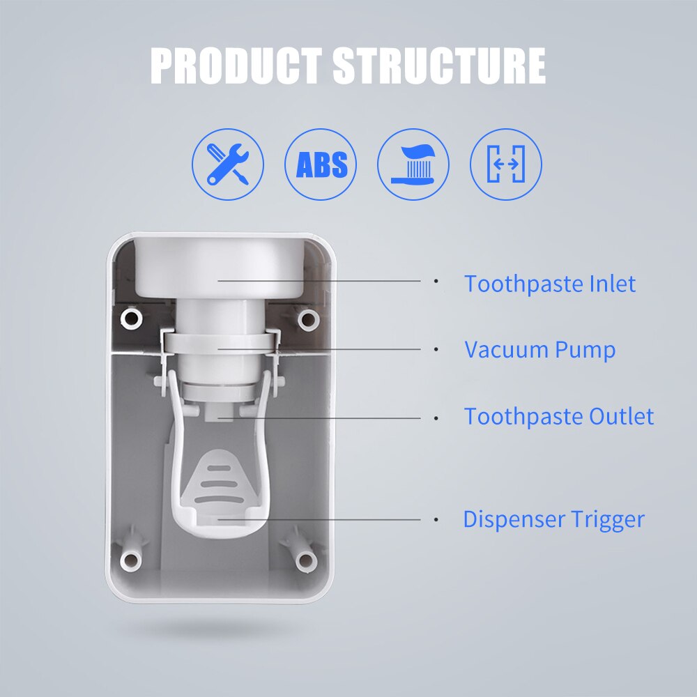 Mengn Toothpaste Dispenser Wall-Mounted Automatic Toothpaste Holder Hands Free Toothpaste Squeezer for Sink Bathroom Accessories