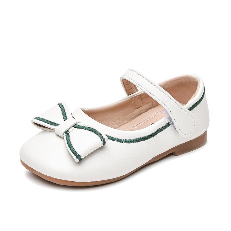 Girls Shoes Spring All Match Embroidery White Dress Shoes Student Princess Shoes Girls Pink Soft Bottom Sneaker D12101