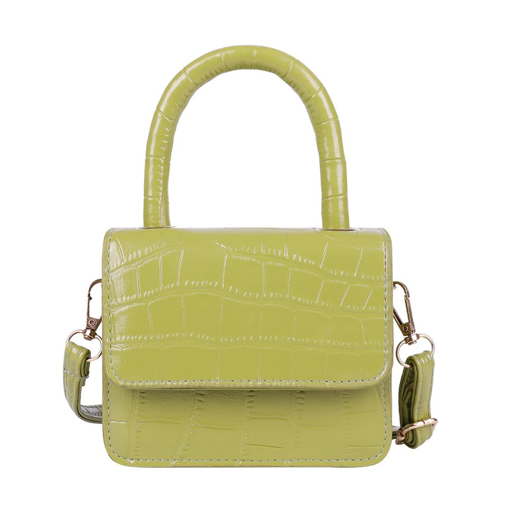 Bolsos de hombro de cuero PU, bolsos de señora con de piedra, bolsos de mano casuales con solapa de Color puro, Bolsos De Mujer a la con solapa de Color puro: green