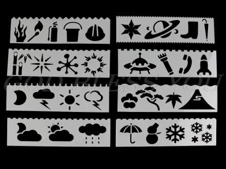 8 Stks/set Kids Plastic Tekening Sjabloon Heersers Stencils Diy Schilderen Diy Maken School Supply Gereedschap Craft: 5