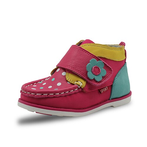 Apakowa Autunno Inverno Nuovo bambino Del bambino Delle Ragazze del Cuoio Genuino Stivali Alla Caviglia Scarpe per Bambini Antiscivolo Resistente martino Bambini Caldi della Scarpa Da tennis: pesca / 6