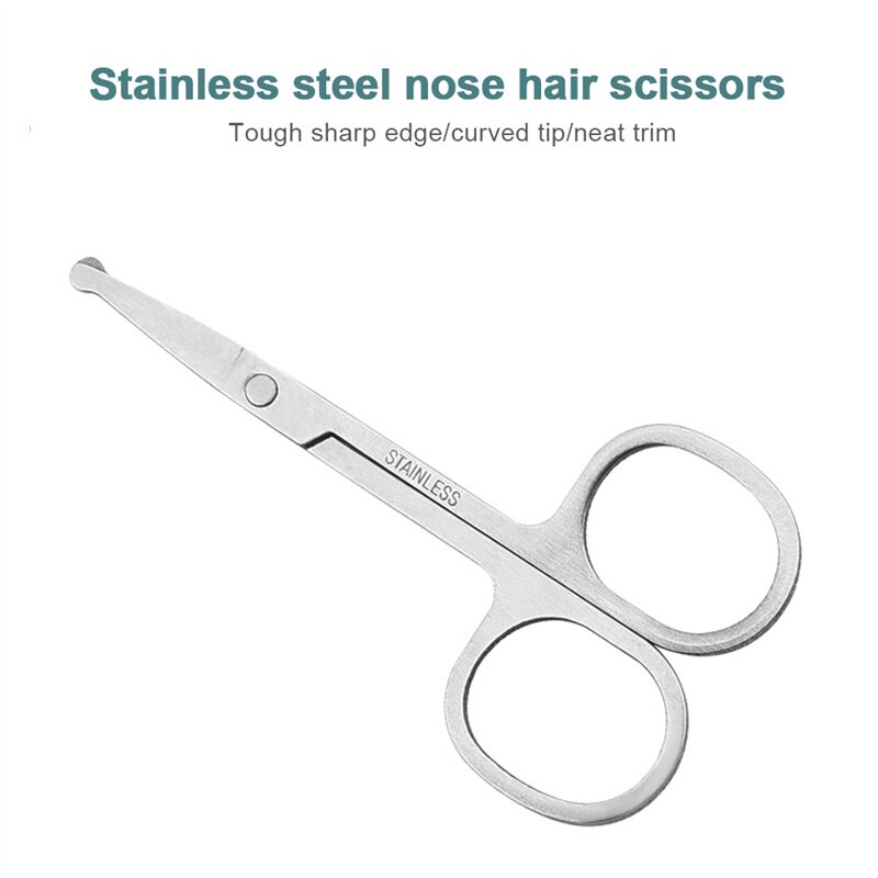 Nose Hair Scissors Mini Stainless Steel Round Head Beauty Trimmer Nose Hair Trimmer Portable Ergonomics Nose Hair Cutter