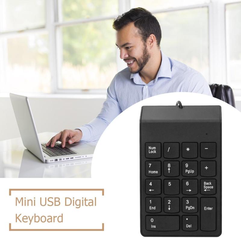 Wired USB Numeric Keypad Slim Mini Number Pad Digital Keyboard 18 Keys for iMac/Mac Pro/MacBook/MacBook Air/Pro Laptop PC