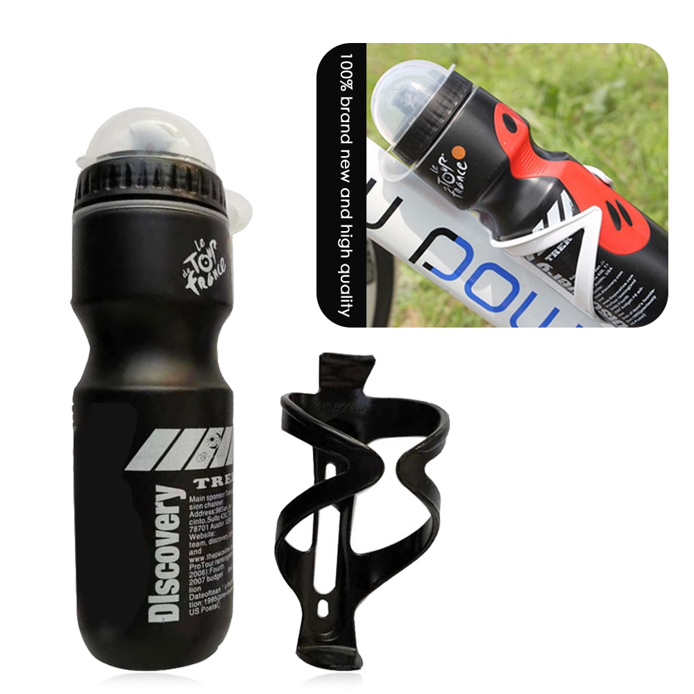 750Ml Mountainbike Fiets Water Drink Fles + Houder Outdoor Sport Plastic Draagbare Ketel Water Fles Drinkware