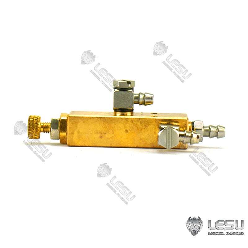 Válvula de descarga de Metal LESU para camión hidráulico 1/14 RC excavadora modelo TAMIYA DIY