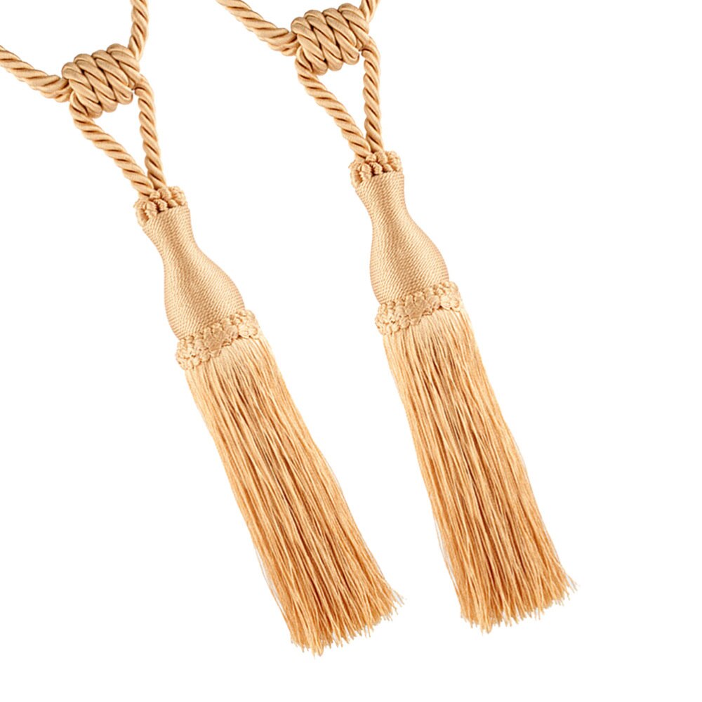 2PCS European Style Curtains Tieback Rope Tassel Holdbacks Home Decorative Window Drapery Tassels Tiebacks (Golden)