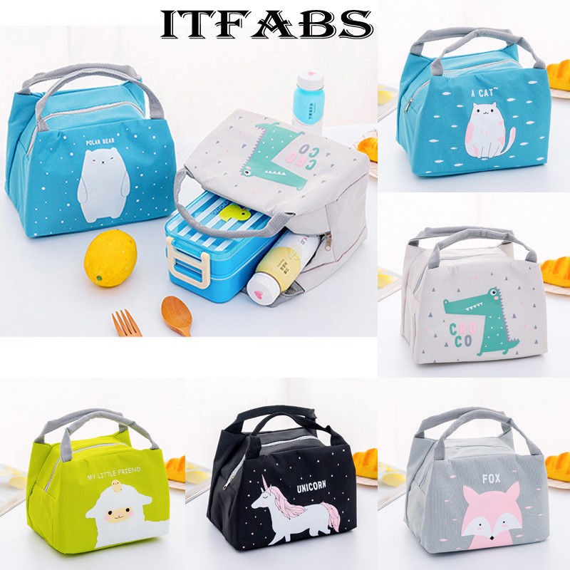 Cute Women Ladies Girls Kids Portable Insulated Lunch Bag Box Picnic Tote Cooler Lunch Bags