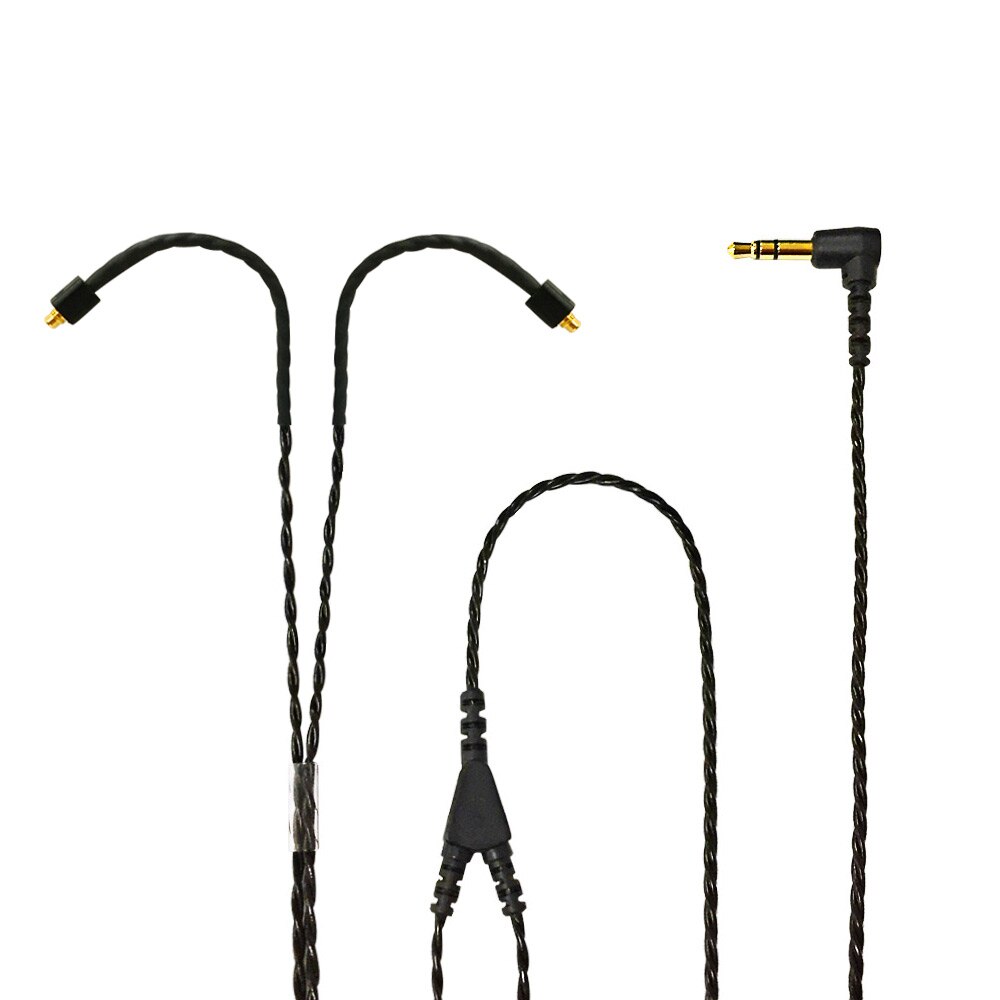 In-ear monitor kabel mmcx øretelefon kabel ledning iem kabel mmcx stik ledning længde 64 '': Sort 64 tommer