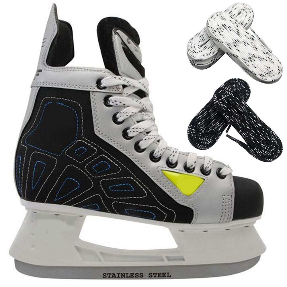 1 Pair 96/108/120 Inch Dual Layer Braid Extra Reinforced Tips Waxed Waterproof Shoe Laces for Ice Hockey Roller Skates