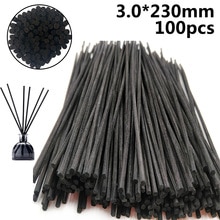100Stck Schwarz Diffusor Aromatischen Rattan Schilf Ersetzen Duft Diffusor Öl W/Stäbchen Aroma Stöcke Für Heimat Dekoration